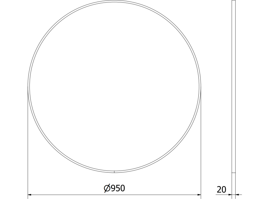 Okrúhle zrkadlo MEXEN LOFT 95 cm - čierny rám, 9850-095-095-000-70