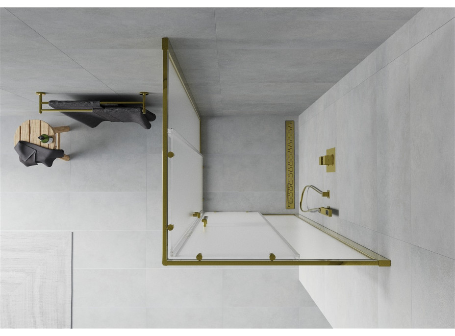 Sprchovací kút MEXEN RIO gold mat - 70x70 cm, 860-070-070-50-30