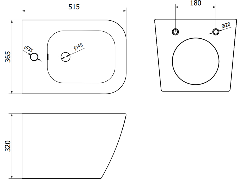 Závesný bidet MEXEN MADOX - tmavo šedý matný, 35155161