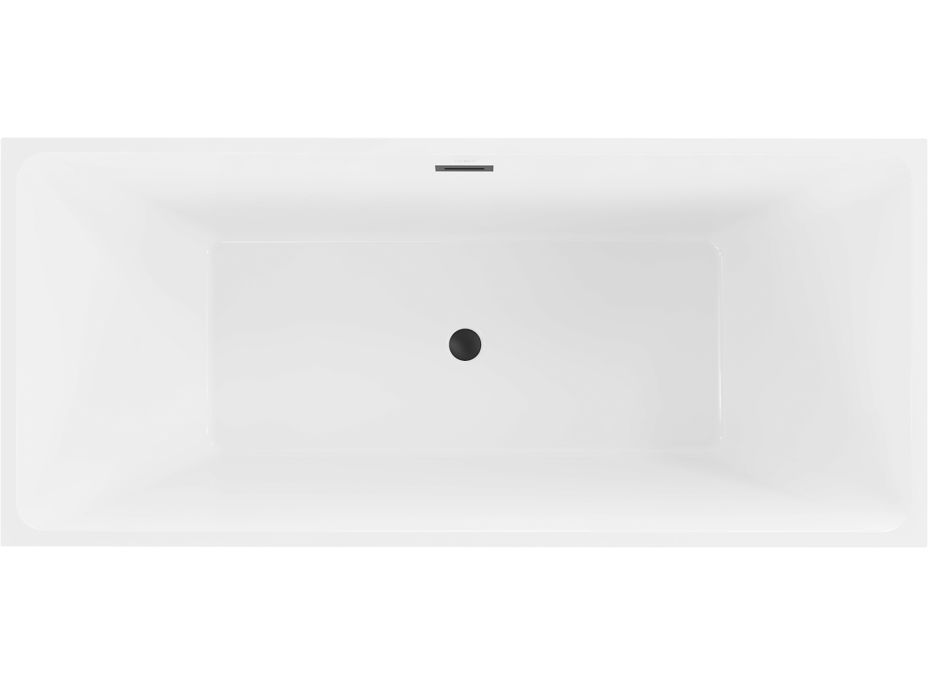 Voľne stojaca akrylátová vaňa MEXEN LITA 170x75 cm - biela - čierna výpust, 52121707500-B