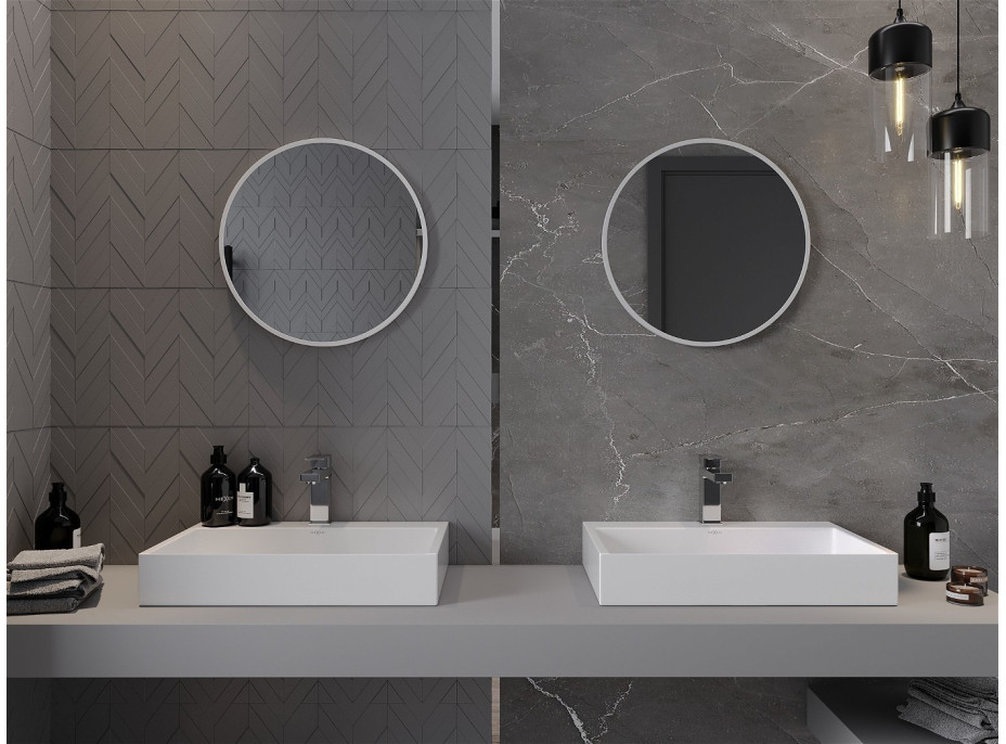 Okrúhle zrkadlo MEXEN LOFT 50 cm - biely rám, 9850-050-050-000-20