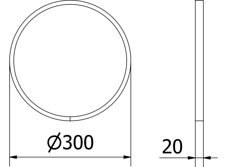 Okrúhle zrkadlo MEXEN LOFT 30 cm - čierny rám, 9850-030-030-000-70