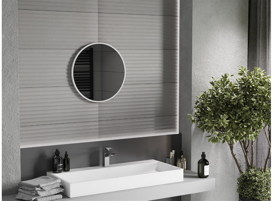 Okrúhle zrkadlo MEXEN LOFT 50 cm - biely rám, 9850-050-050-000-20
