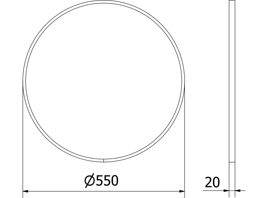 Okrúhle zrkadlo MEXEN LOFT 55 cm - zlatý rám, 9850-055-055-000-50
