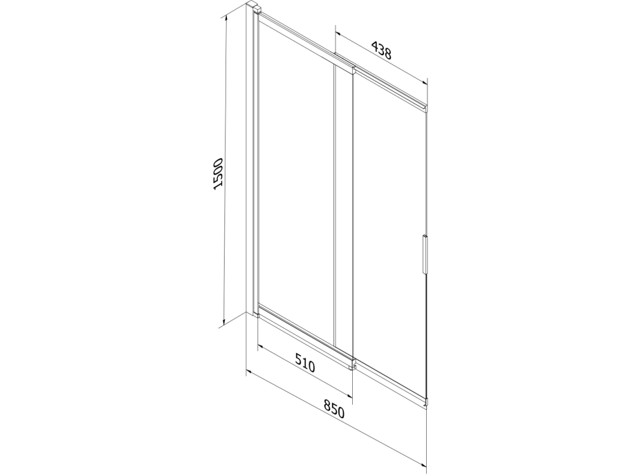 Vaňová zástena s posuvnými dverami MEXEN FOX 85x150 cm - čierna-mliečne sklo, 891-085-002-70-30