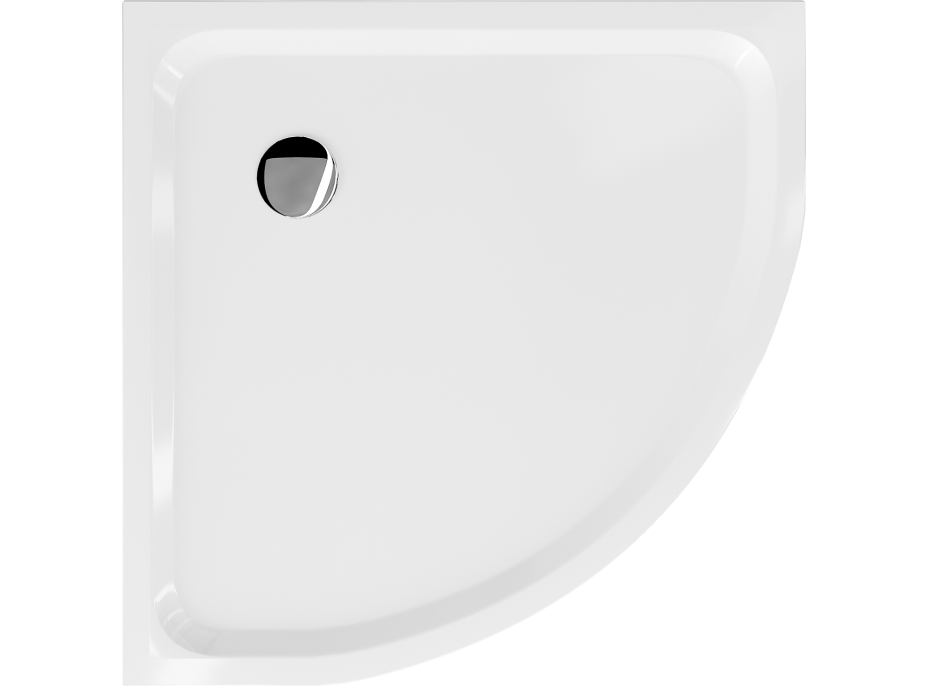 Štvrťkruhová sprchová vanička MEXEN SLIM 100x100 cm - biela, 41101010