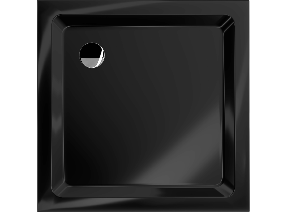 Sprchová vanička MEXEN SLIM 100x100 cm - čierna, 40701010