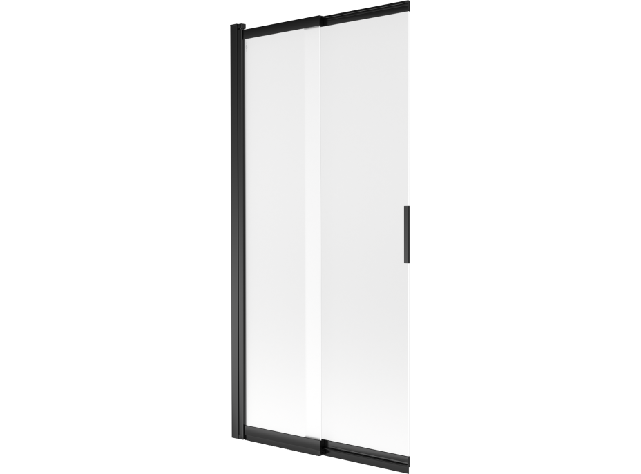 Vaňová zástena s posuvnými dverami MEXEN FOX 85x150 cm - čierna-mliečne sklo, 891-085-002-70-30