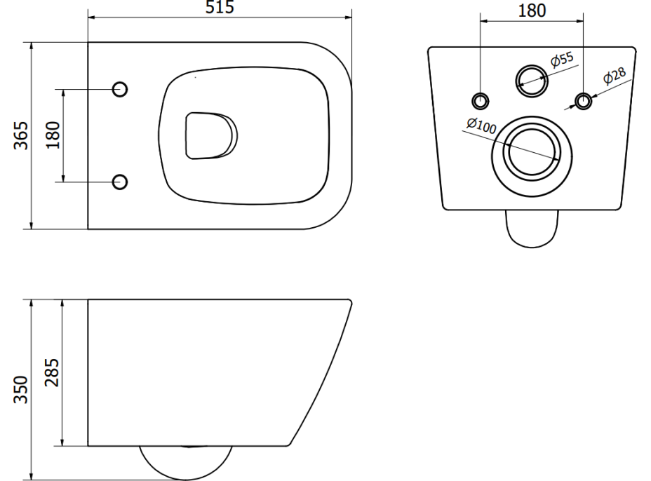 Závesné WC MEXEN MADOX RIMLESS - čierne matné+ Duroplast sedátko, 30154070