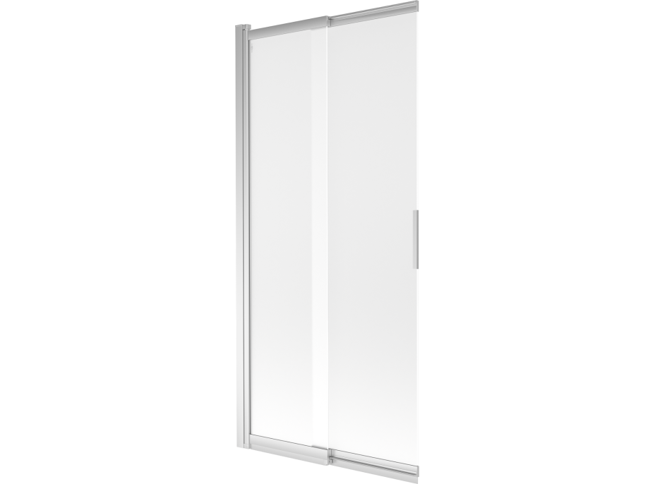 Vaňová zástena s posuvnými dverami MEXEN FOX 85x150 cm - chrómová - mliečne sklo, 891-085-002-01-30