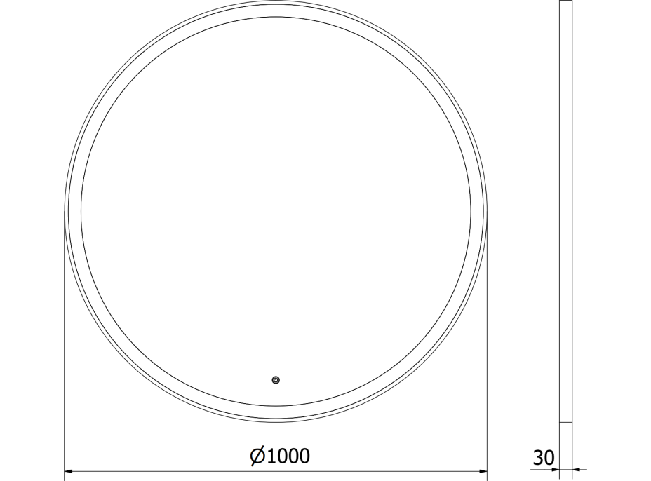 Okrúhle zrkadlo MEXEN ESSO 100 cm so zlatým okrajom - s LED podsvietením a vyhrievaním, 9825-100-100-611-50