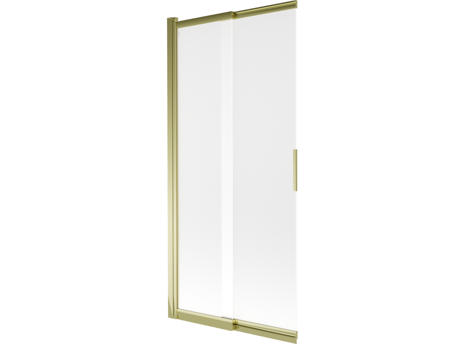 Vaňová zástena s posuvnými dverami MEXEN FOX 85x150 cm - zlatá - mliečne sklo, 891-085-002-50-30