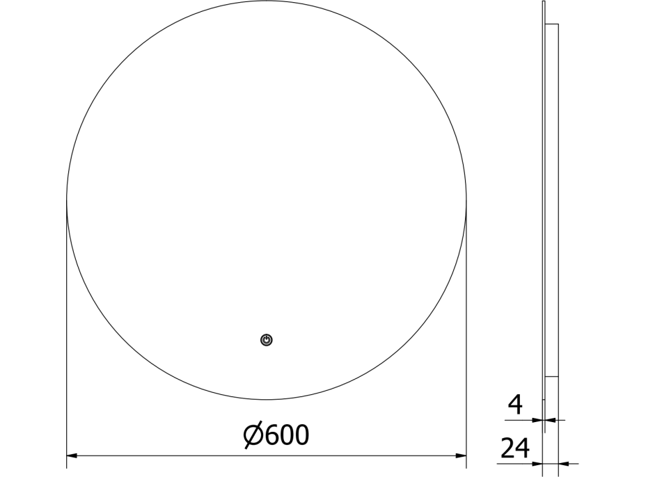 Okrúhle zrkadlo MEXEN ERG 60 cm - s LED podsvietením a vyhrievaním, 9823-060-060-611-00