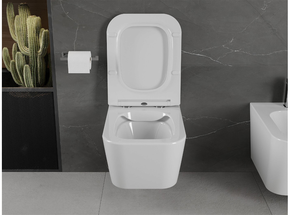 Závesné WC MEXEN MADOX RIMLESS - biele + Duroplast sedátko, 30154000