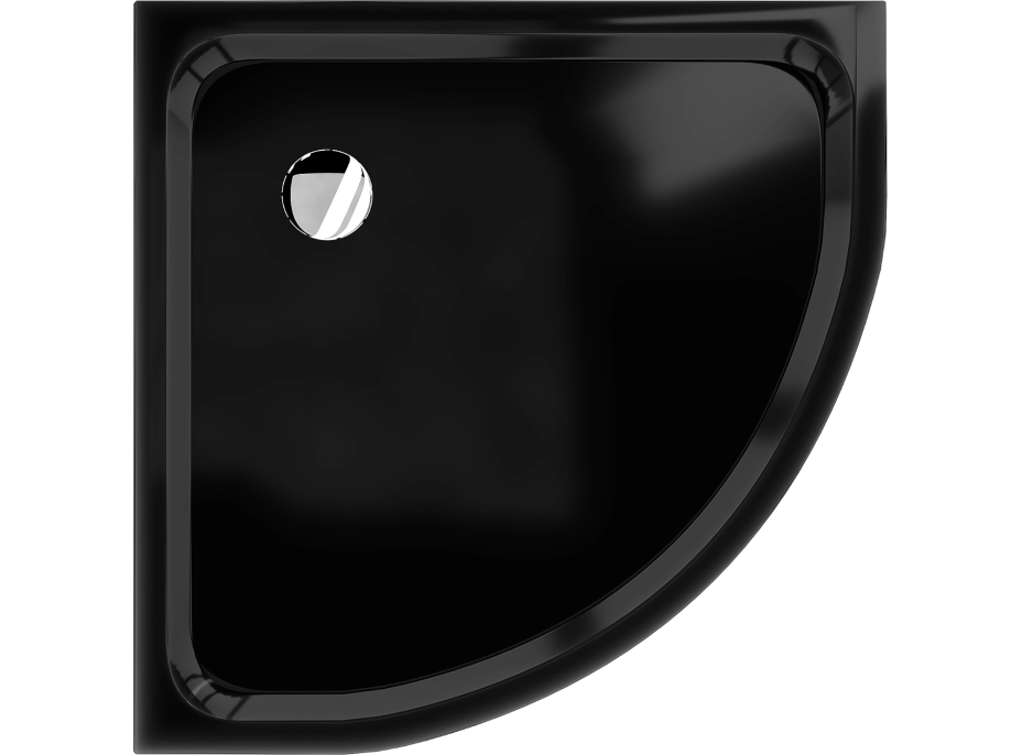Štvrťkruhová sprchová vanička MEXEN SLIM 100x100 cm - čierna, 41701010