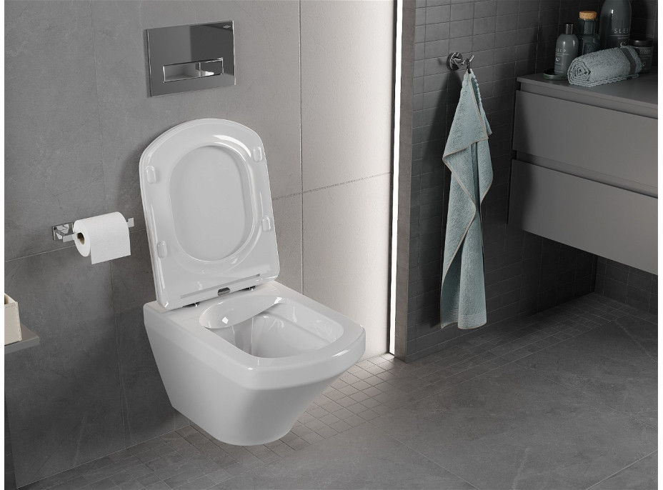 Závesné WC MEXEN VITO RIMLESS - biele + Duroplast sedátko slim, 30174000