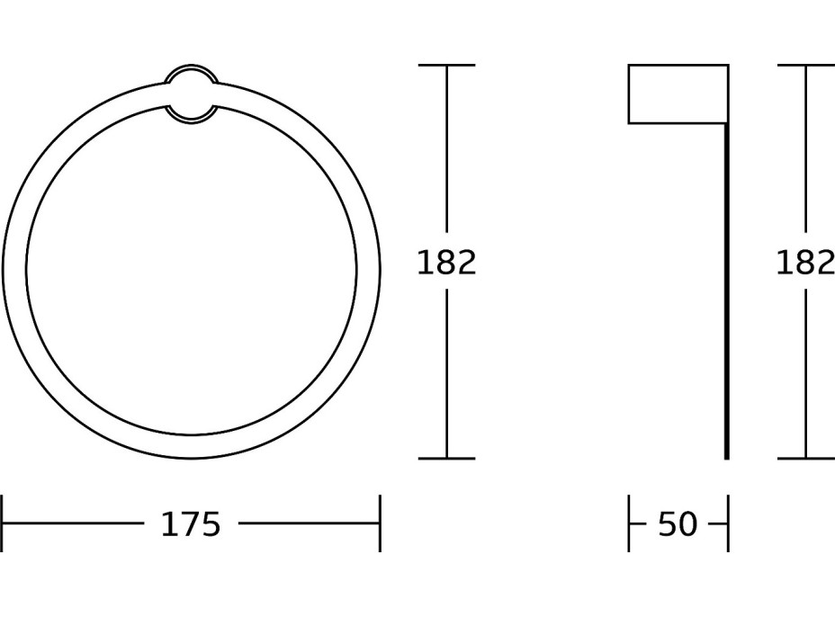 Kúpeľňový držiak na uteráky MEXEN BASE - okrúhly - chrómový, 7088232-00