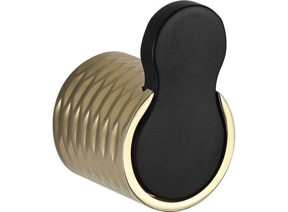 Kúpeľňový vešiak na uteráky MEXEN BASE - čierny matný/zlatý, 7088235-57