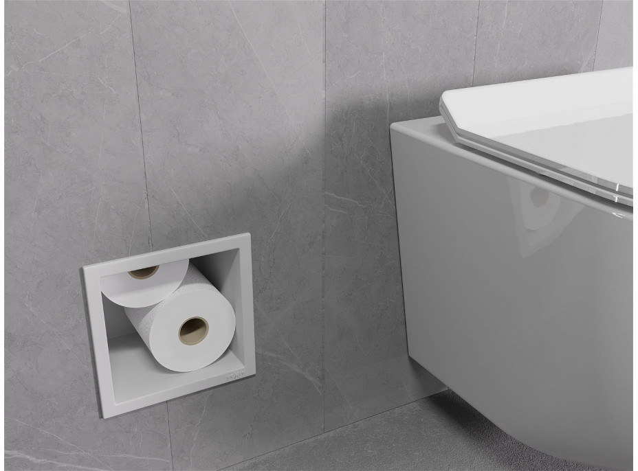 Podomietkový zásobník toaletného papiera MEXEN X-WALL - kovový - biely, 1925