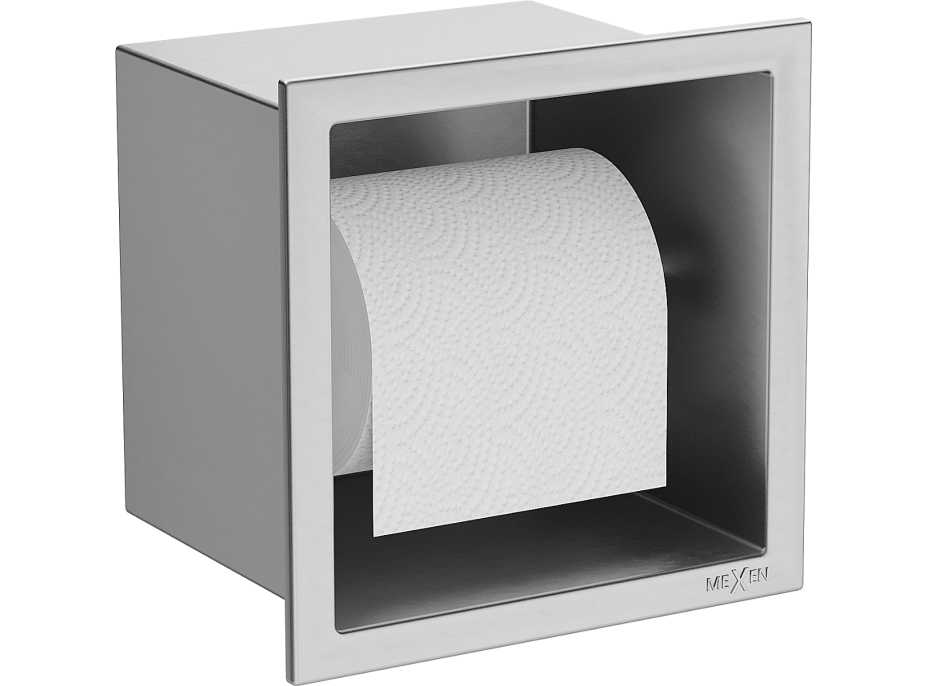 Podomietkový držiak toaletného papiera MEXEN X-WALL - kovový - inox, 1913