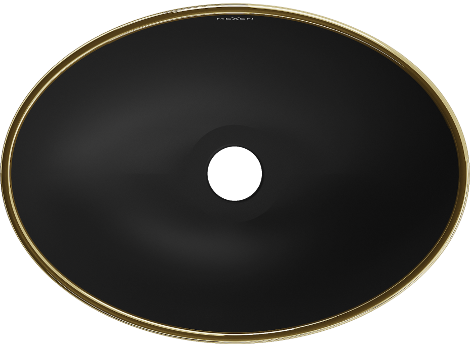 Keramické umývadlo MEXEN ELZA - čierne/zlaté vzorované, 21014029