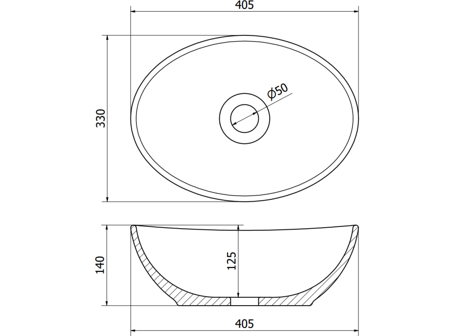 Keramické umývadlo MEXEN ELZA - platinové matné, 21014063
