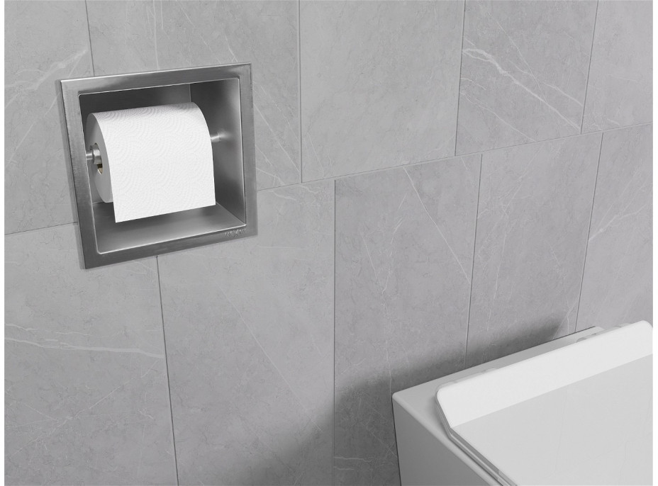 Podomietkový držiak toaletného papiera MEXEN X-WALL - kovový - inox, 1913
