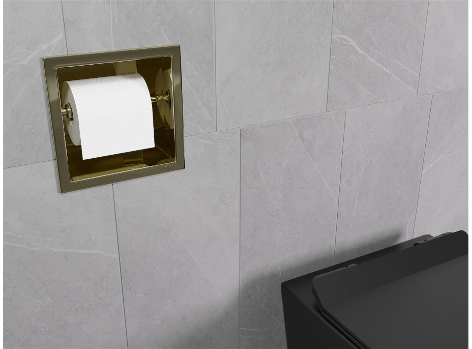 Podomietkový držiak toaletného papiera MEXEN X-WALL - kovový - zlatý, 1953
