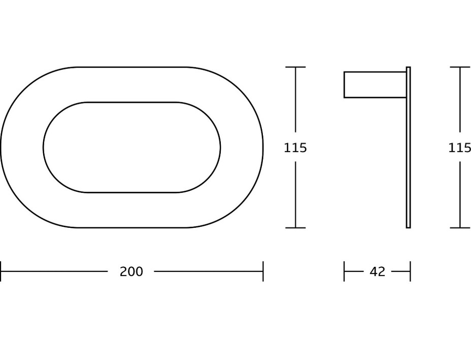 Kúpeľňový držiak na uteráky MEXEN ADOX - oválny - čierny, 7018232-70