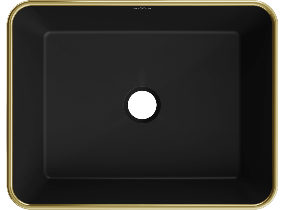 Keramické umývadlo MEXEN CATIA - čierne matné so zlatým okrajom, 21314875
