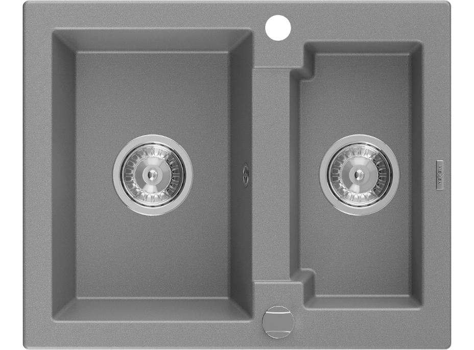 Kuchynský granitový drez MEXEN CARLOS - 58,2x47,5 cm - šedý, 6518581500-71
