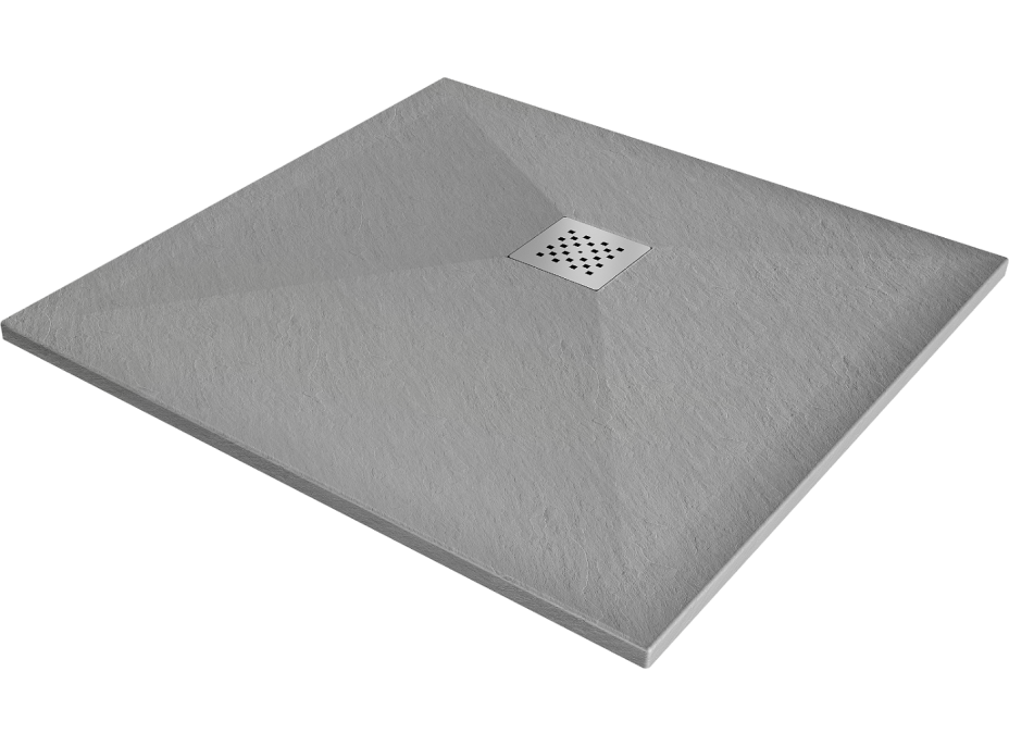 Sprchová vanička MEXEN STONE+ 80x80 cm - betónová šedá - minerálny kompozit, 44618080