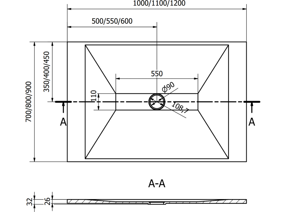 Sprchová SMC vanička MEXEN TORO 70x100 cm - čierna, 43707010