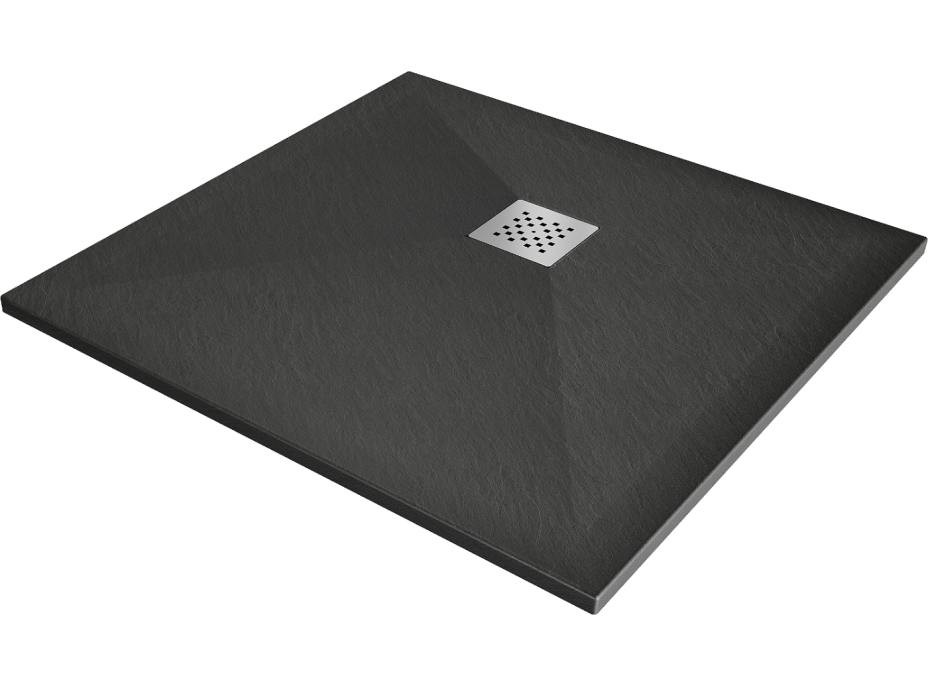Sprchová vanička MEXEN STONE+ 100x100 cm - tmavo šedá - minerálny kompozit, 44711010