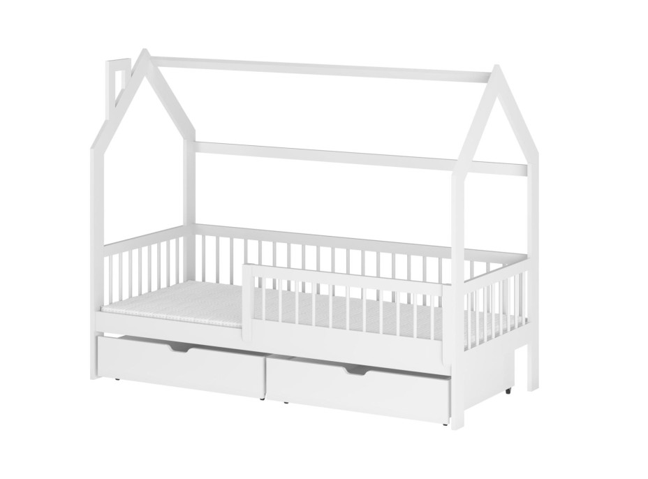 Detská domčeková posteľ so šuplíkmi OTAKAR - 200x90 cm - biela