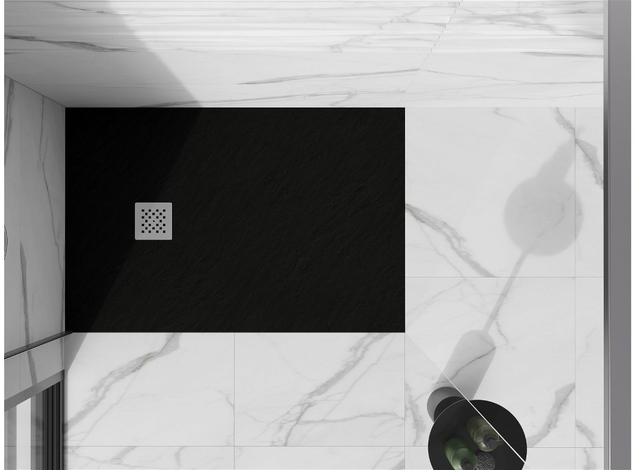 Sprchová vanička MEXEN STONE+ 100x140 cm - čierna - minerálny kompozit, 44701014