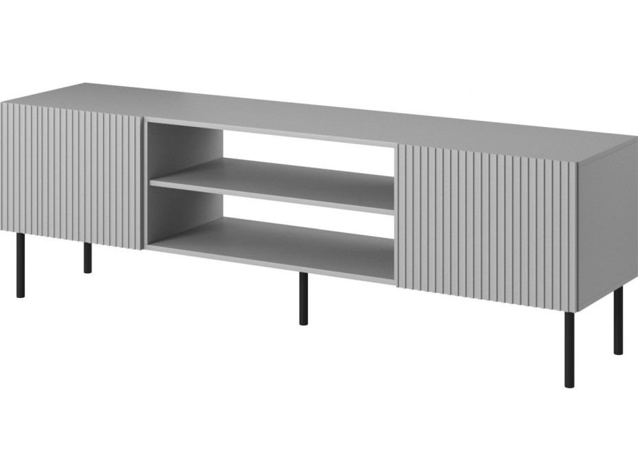 Televízny stolík ASENSIO 180 cm - svetlo šedý / čierny