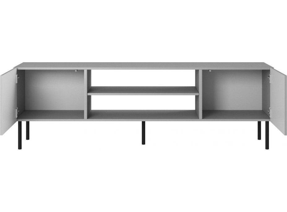 Televízny stolík ASENSIO 180 cm - svetlo šedý / čierny