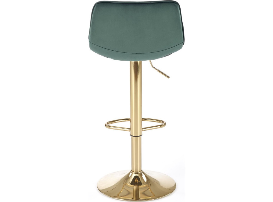 Barová stolička HALLIE - tmavo zelená/zlatá