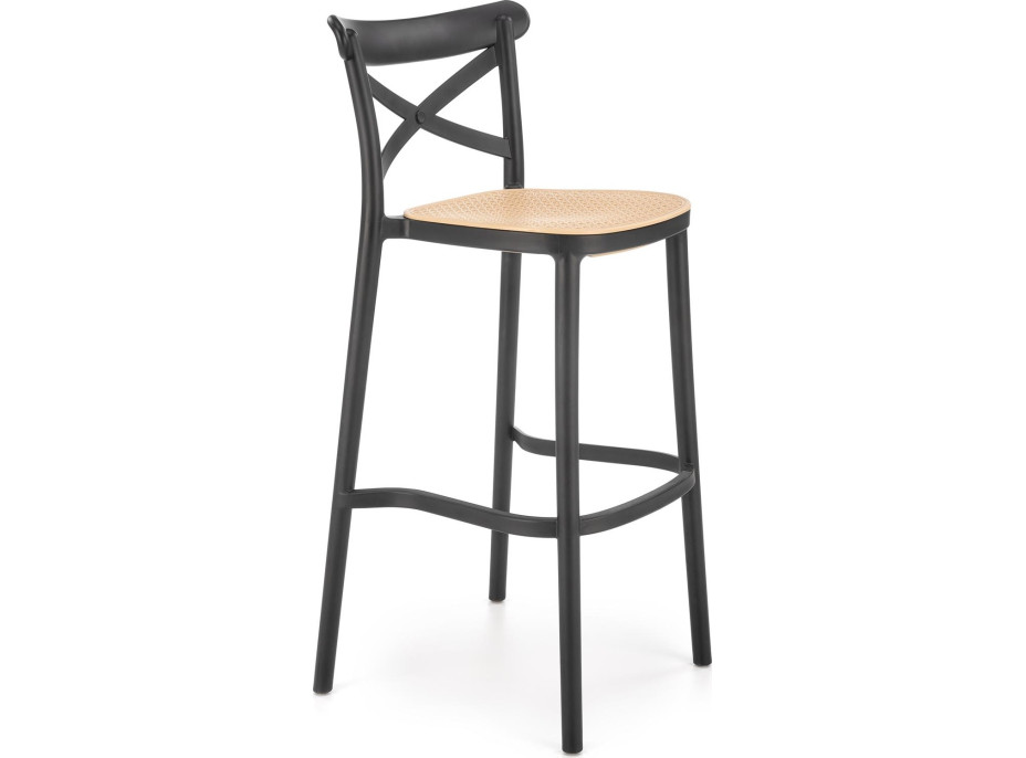 Barová stolička HORACIO - čierna / hnedá