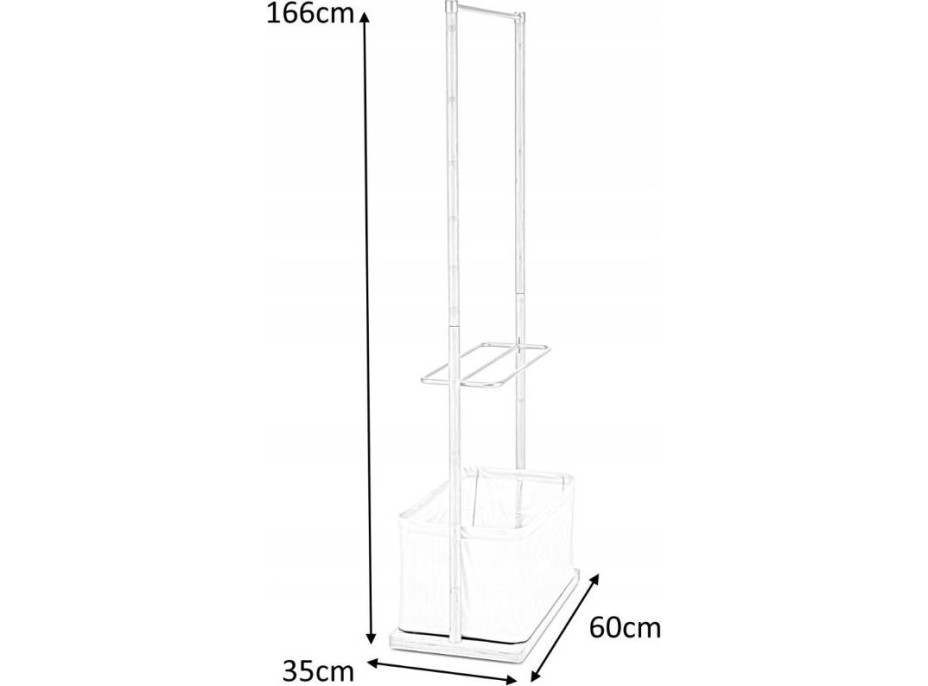 Vešiak na oblečenie s policou WILLIAM - bambus/kov