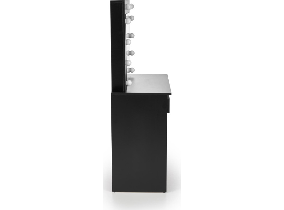 Toaletný stolík SUPERSTAR s LED osvetlením - čierny