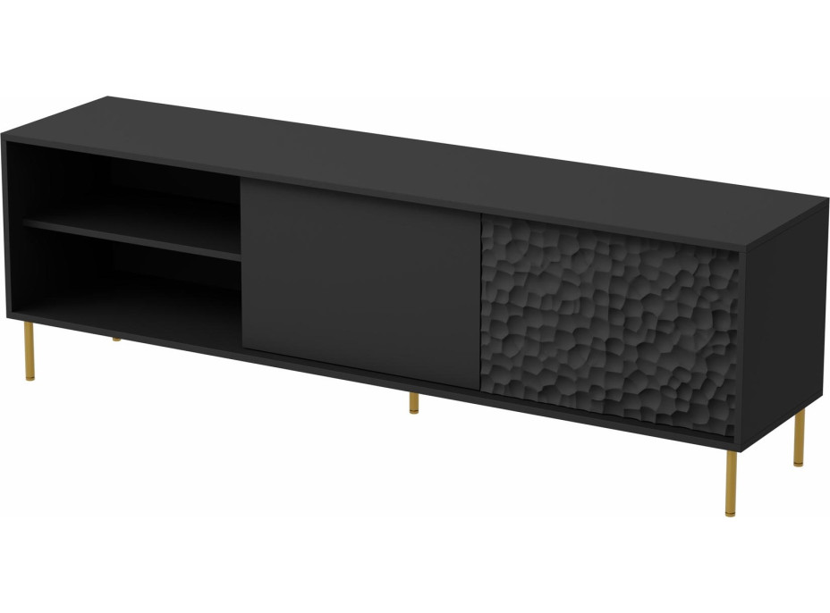 Televízny stolík BULLET 180 cm - čierny/zlatý