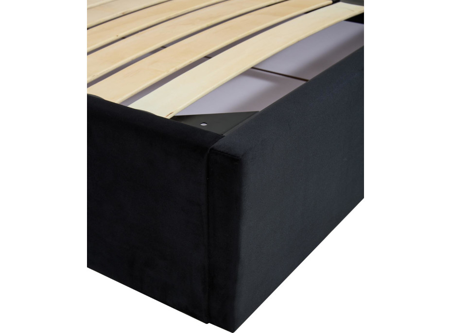 Čalúnená posteľ PALAZZO s úložným priestorom 200x160 cm - čierna / zlatá