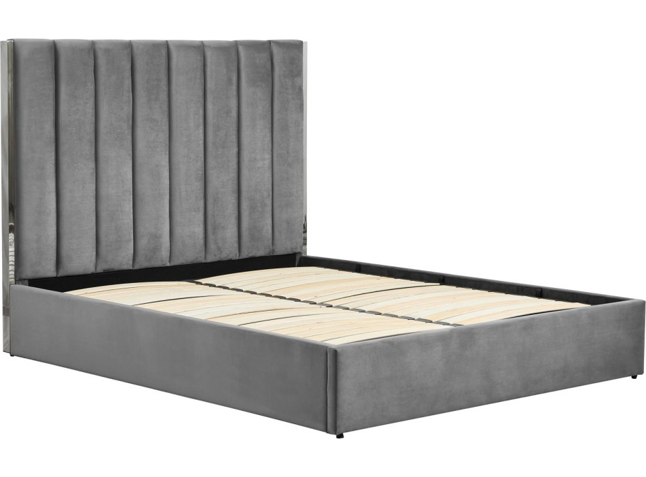 Čalúnená posteľ PALAZZO s úložným priestorom 200x160 cm - šedá/strieborná