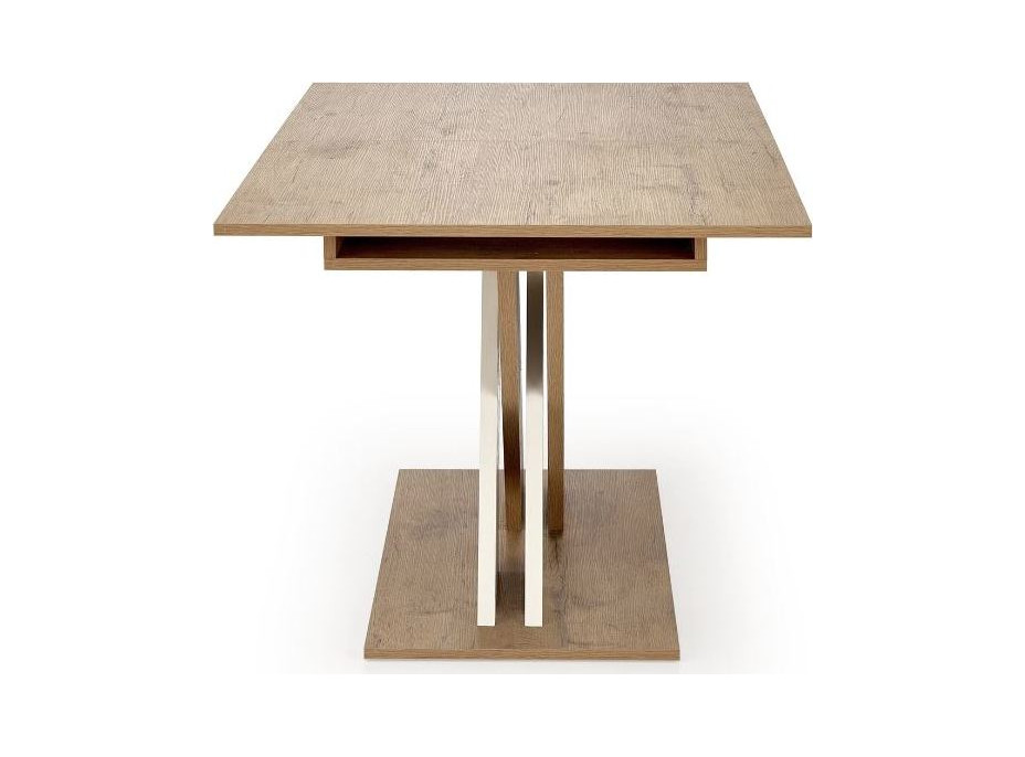 Jedálenský stôl XAVI 130(175)x85x76 cm - rozkladací - dub lancelot/biely