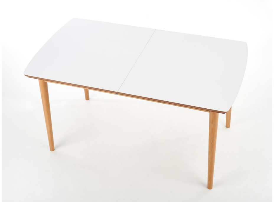 Jedálenský stôl BRAD - 140(185)x80x75 cm - rozkladací - biely/dub lefkas