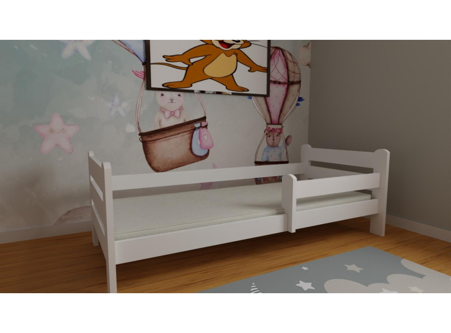 Detská posteľ z masívu borovice EDITA - 200x90 cm - biela