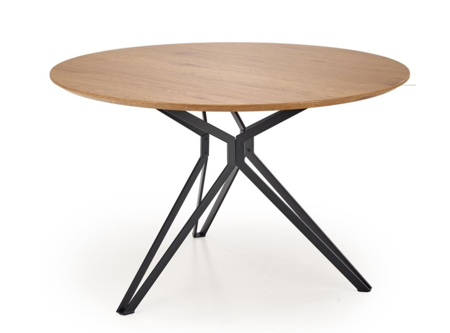 Jedálenský stôl PIXIE - 120x120x76 cm - dub zlatý + čierna