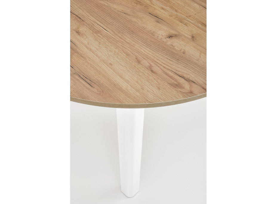 Jedálenský stôl RINO - 102(142)x102x76 cm - rozkladací - dub craft/biely